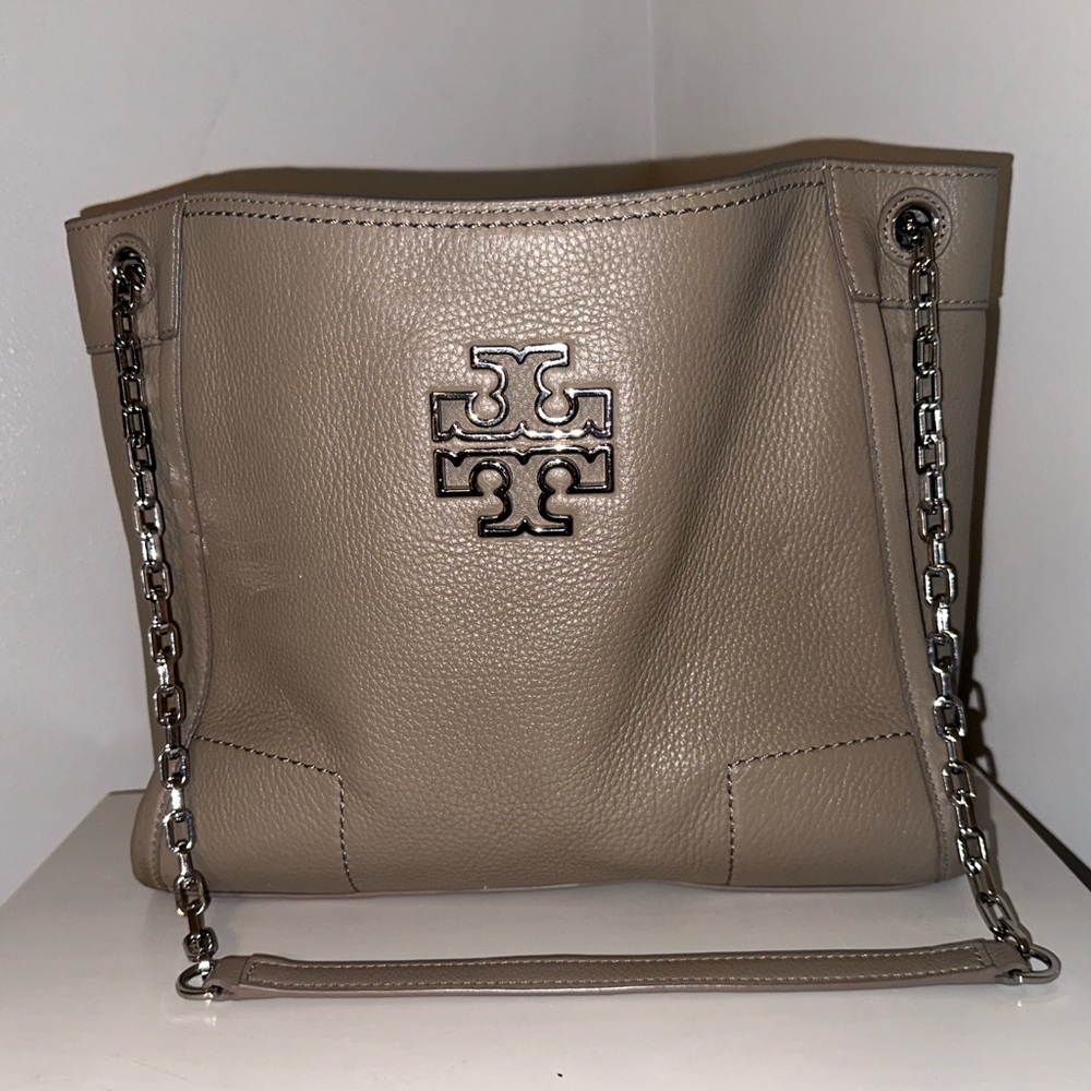 Tory Burch Small Britten Slouchy Tote.